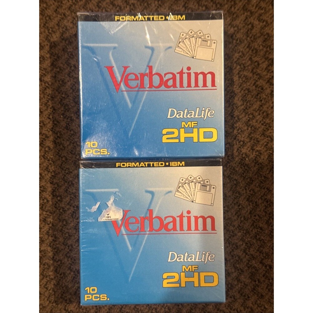 NEW (2) Verbatim DataLife MF 2HD 10 Pieces 3.5" Microdisks Disquettes 20 disks